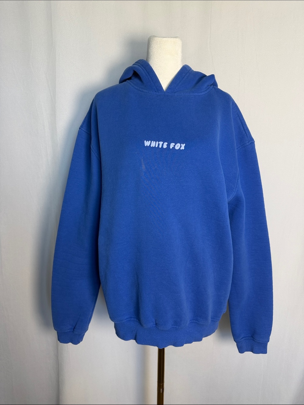 White Fox Boutique Women's Hoodie Size XS/S Royal Blue Oversized Thick Pullover